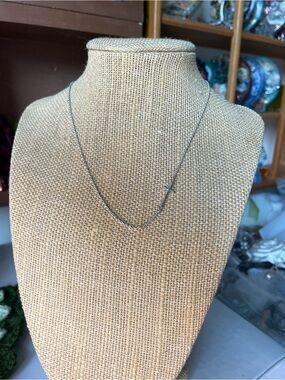 Claire's Silver Petite Side Cross Necklace delicate